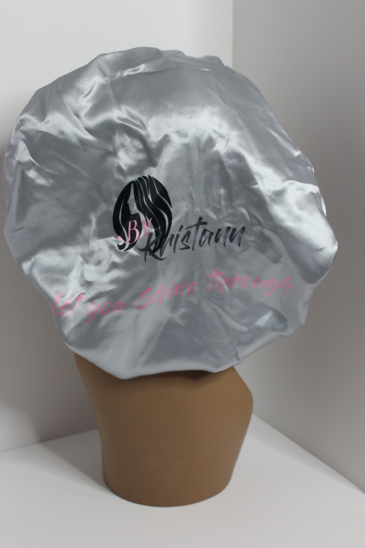 Gray Self Affirmation Satin Bonnet