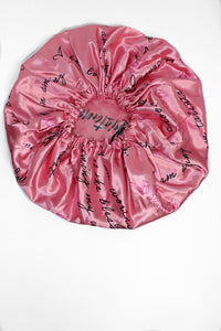 Pink Self Affirmation Satin Bonnet