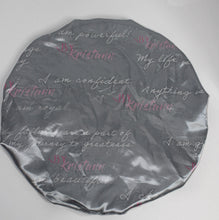 Load image into Gallery viewer, Gray Self Affirmation Satin Bonnet