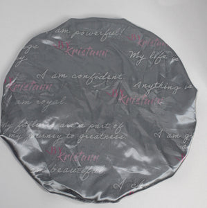 Gray Self Affirmation Satin Bonnet