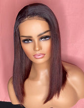 Load image into Gallery viewer, Paris | Burgundy Straight Bob Custom Color (5X5) Closure Wig