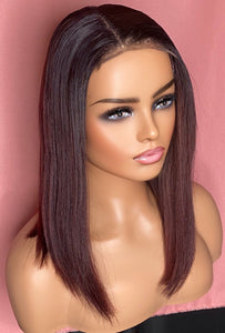 Paris | Burgundy Straight Bob Custom Color (5X5) Closure Wig