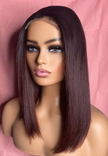 Load image into Gallery viewer, Paris | Burgundy Straight Bob Custom Color (5X5) Closure Wig