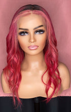 Load image into Gallery viewer, Isabella | Hot Pink Straight Custom Color Frontal Wig