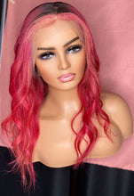 Load image into Gallery viewer, Isabella | Hot Pink Straight Custom Color Frontal Wig