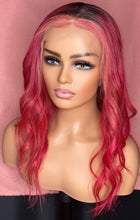 Load image into Gallery viewer, Isabella | Hot Pink Straight Custom Color Frontal Wig