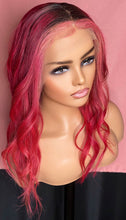 Load image into Gallery viewer, Isabella | Hot Pink Straight Custom Color Frontal Wig